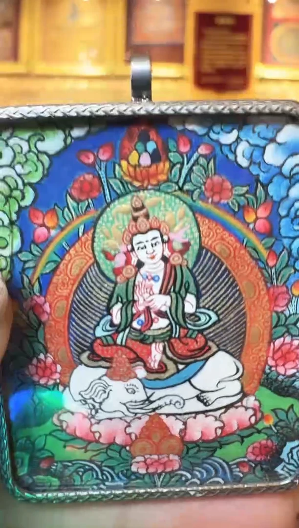 吊坠普老师--热贡纯手绘