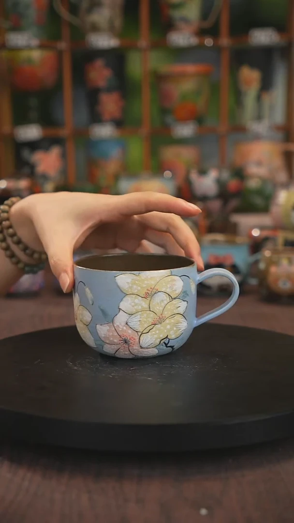 紫砂油画手绘釉下彩