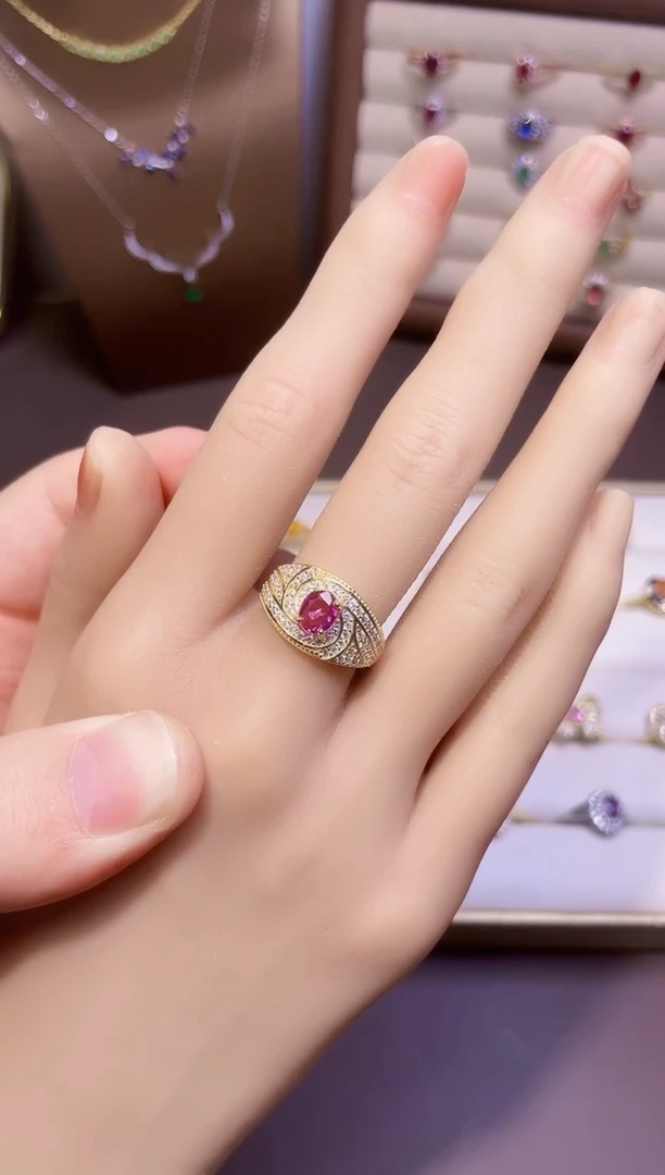 【闪购商品】彩色蓝宝石戒指银S925镶嵌一枚