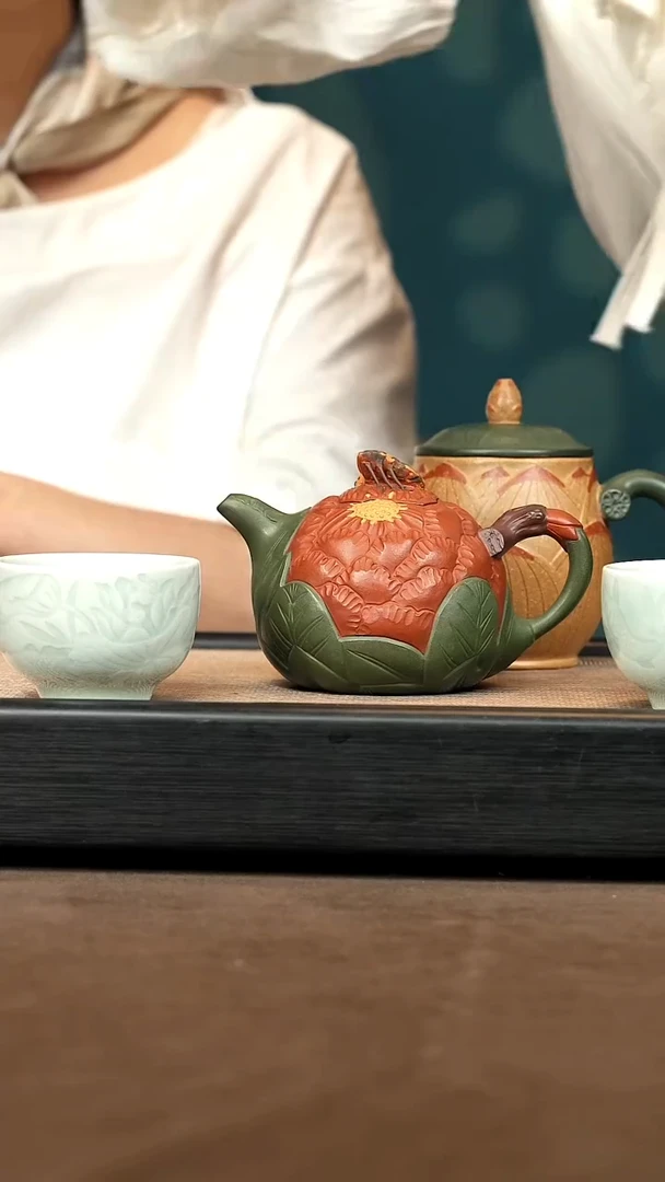 茶壶紫砂【P003】牡丹260c GJF