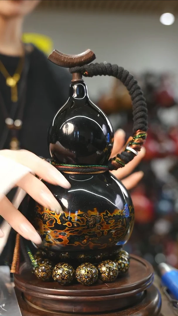 【闪购商品】XM186漆艺酒葫芦不包手串及旋转底座