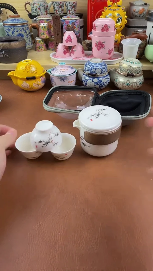 陶瓷茶具摆件旅行套组