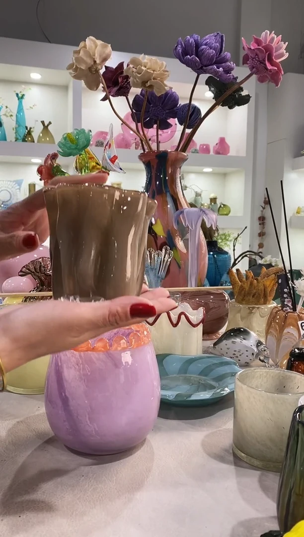 慕忆家手作琉璃花瓶微瑕