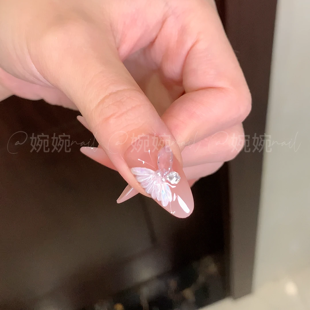 【锆石立体蝴蝶】纯手工气质纯欲甜美百搭穿戴甲贴片