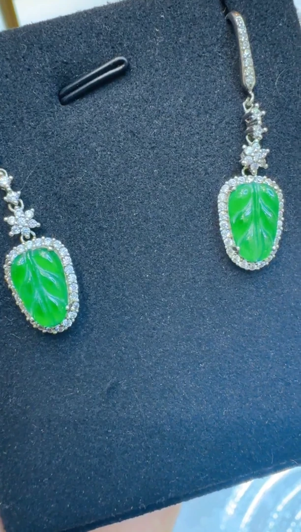 银S925镶嵌翡翠耳饰多样性团购发一件