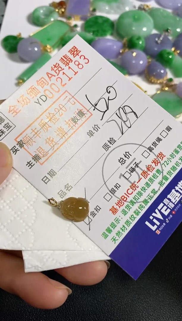 吊坠(不含链)18K金镶嵌翡翠貔貅