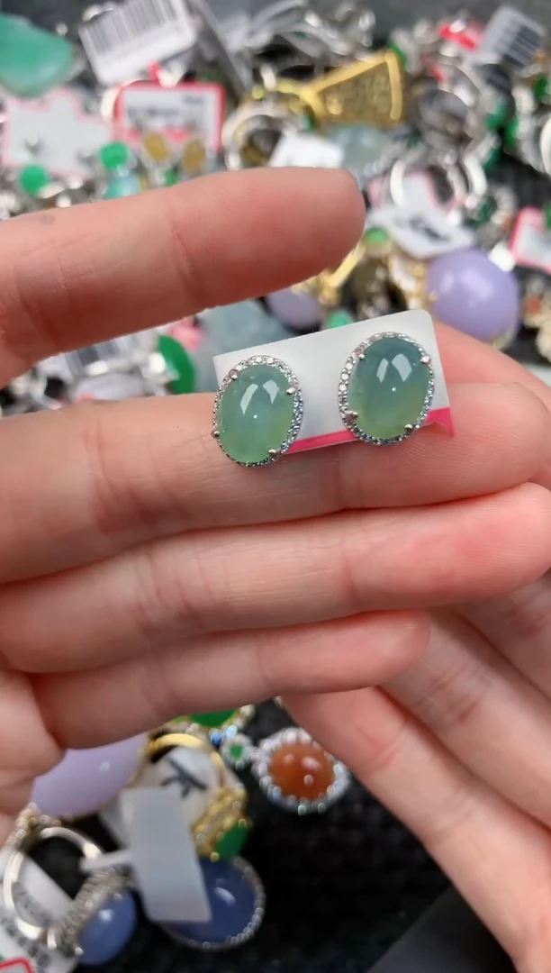 银S925镶嵌戒指翡翠888      6