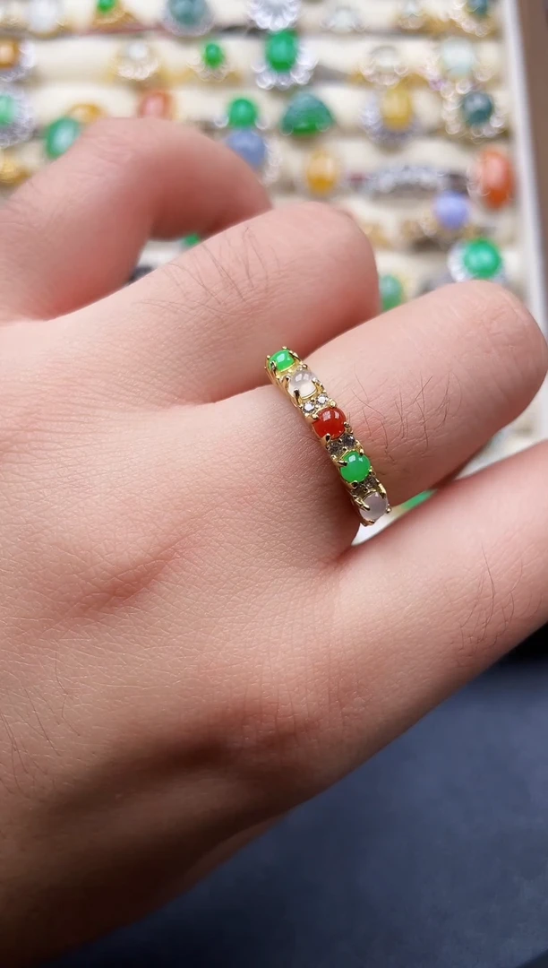 银S925镶嵌戒指翡翠36