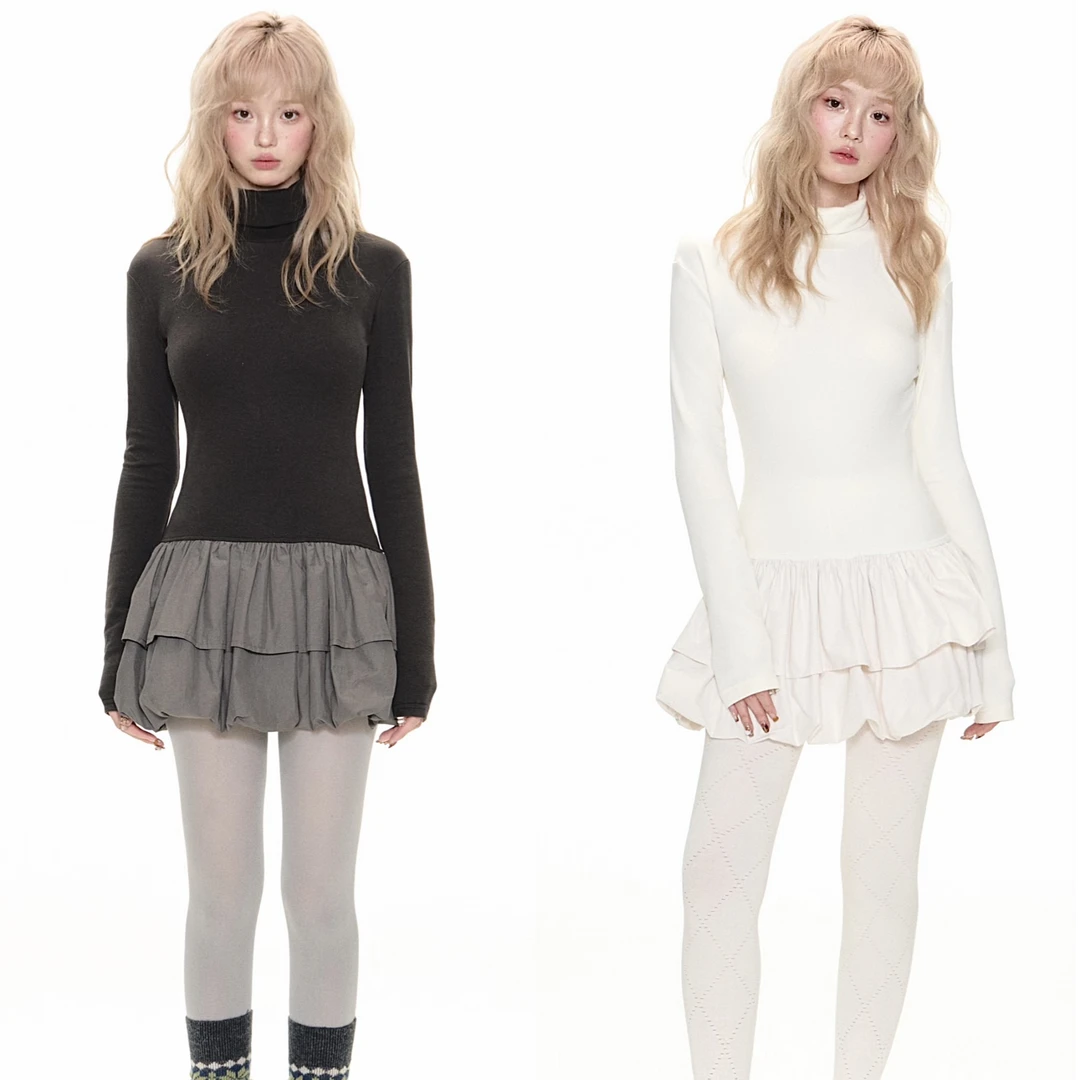 Romance Nanci南西 花苞针织打底连衣裙