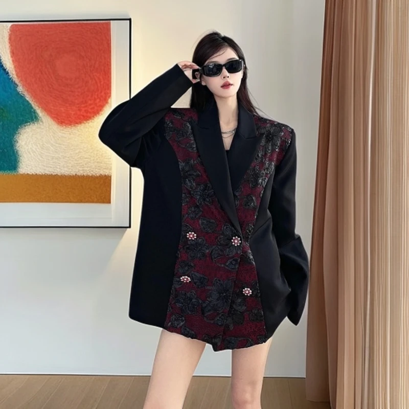 老钱风西装外套女小众炸街高级感女装洋气轻奢气质纯欲慵懒风西服