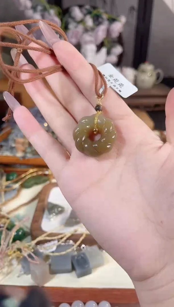 项链银S925镶嵌和田玉多样性发其一孤品默认微瑕