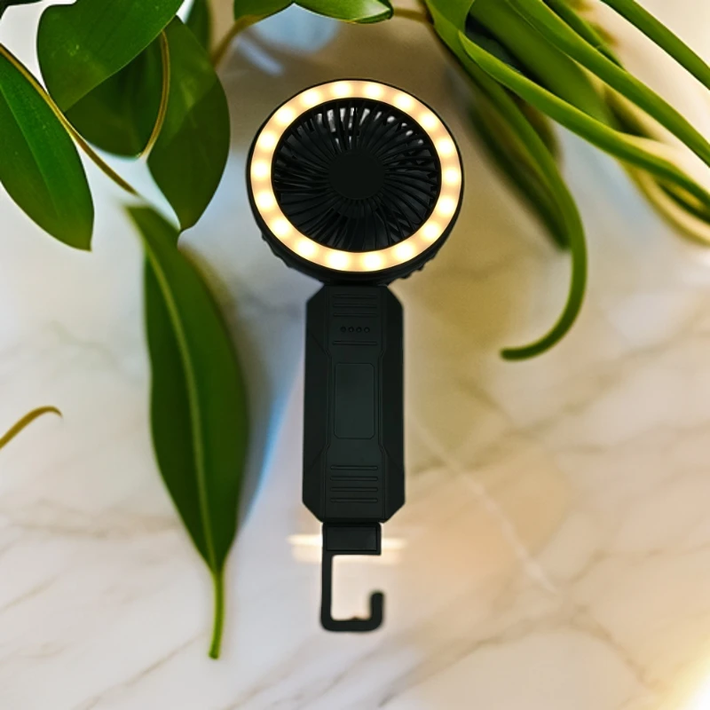 外贸品质 USB带灯可挂手持风扇