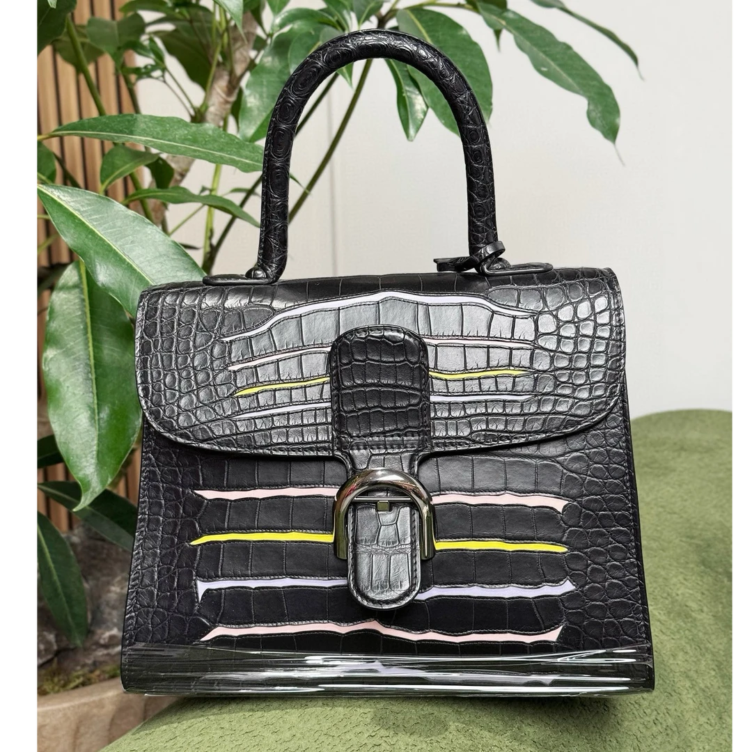 99新 Delvaux/德尔沃 老佛爷 brilliant稀有皮彩虹手提包