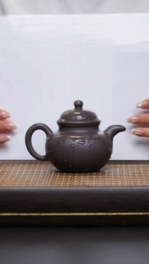 茶壶紫砂老料天青 掇球