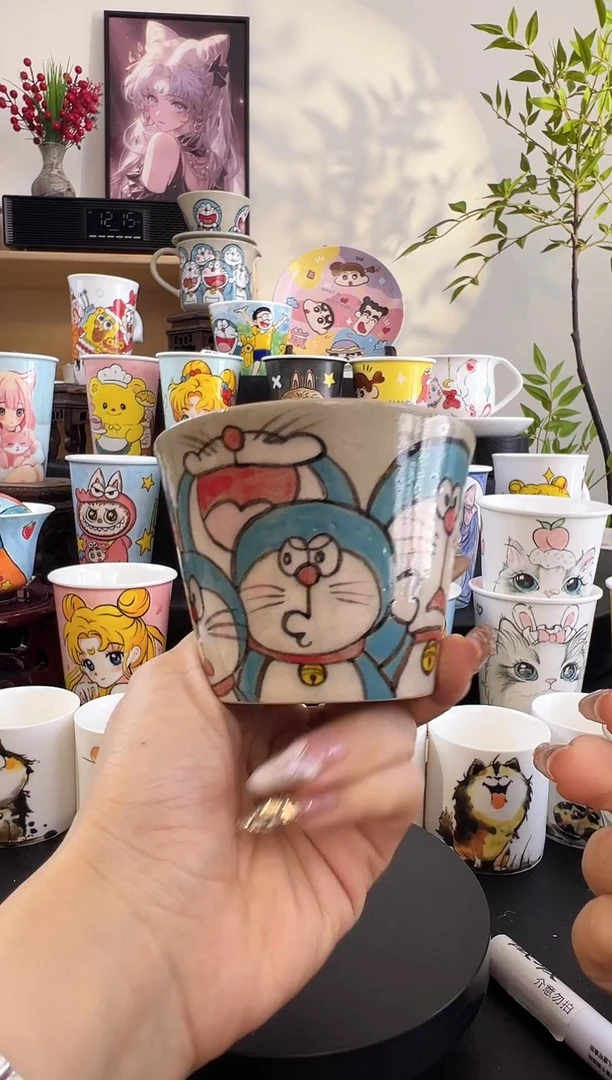 【闪购商品】摆件手工手绘陶瓷小杯杯