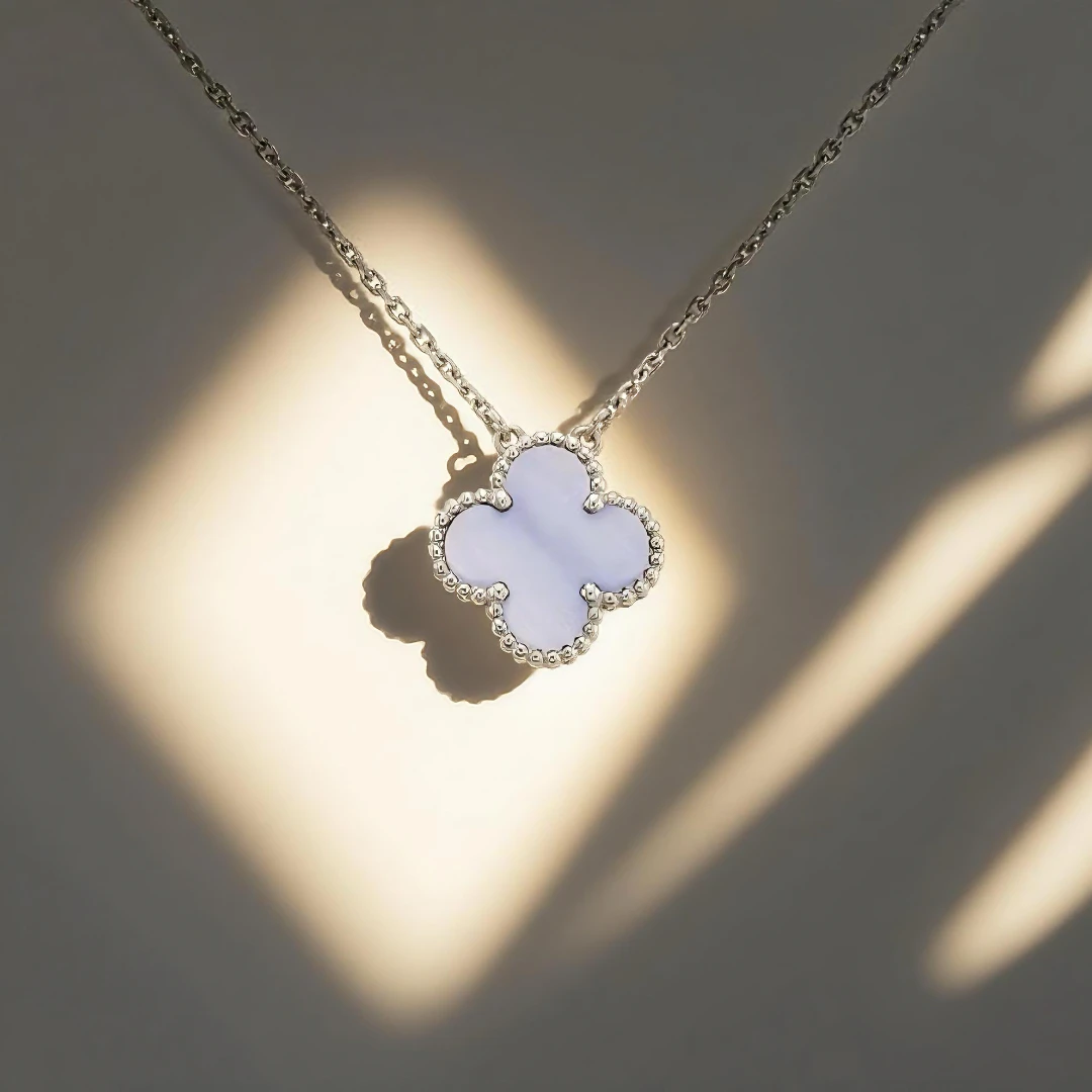 坠链均925银 镀18K真金四叶草项链【WH】