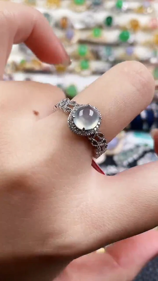 银S925镶嵌戒指翡翠75