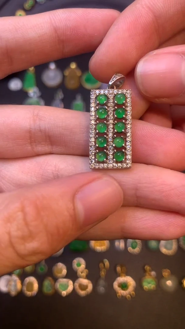 吊坠(不含链)银S925镶嵌翡翠1