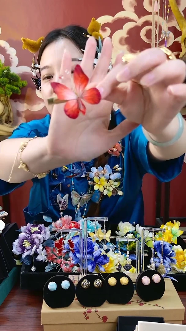 刺绣非遗纯手工绒花