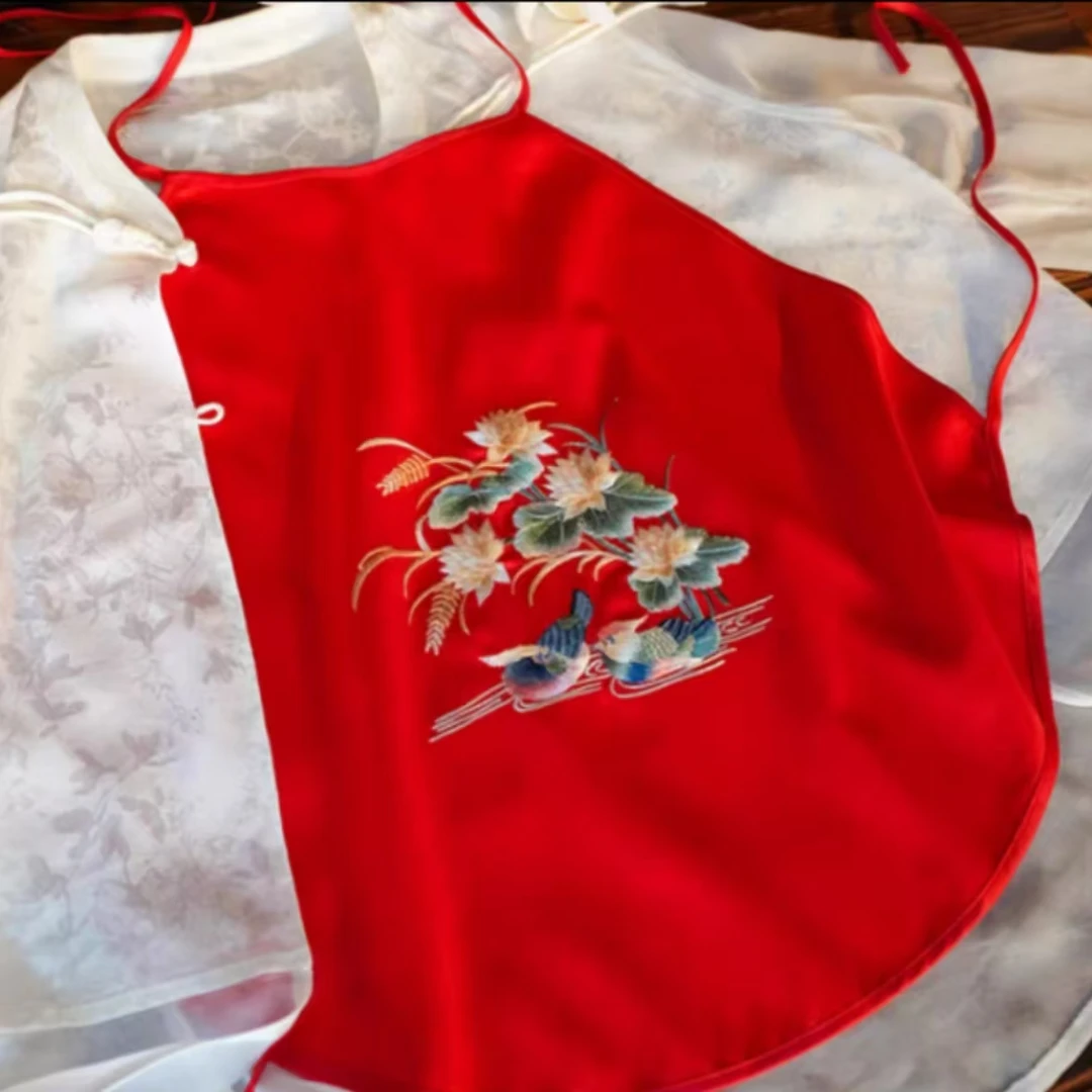 苏绣重工刺绣肚兜中国风内衣女士居家服睡衣套装古风刁宽竹编小店