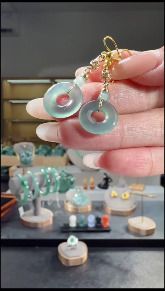 未镶嵌翡翠耳饰甜甜圈（多样性发其一）