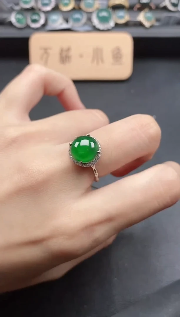 翡翠戒指银S925镶嵌51511
