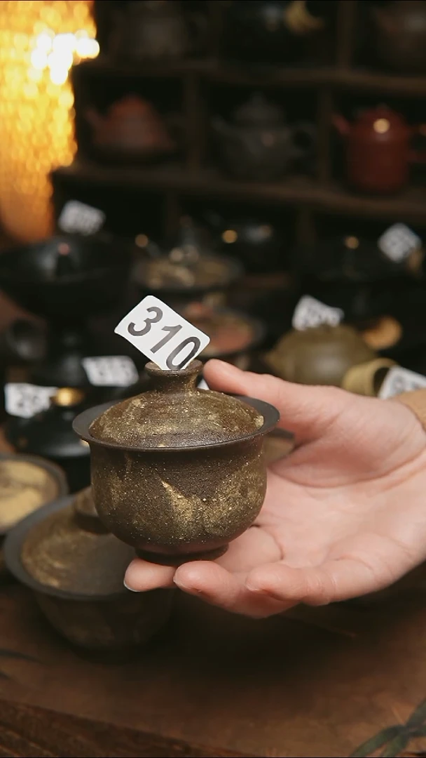 福利310号紫砂全手粉引盖碗75毫升