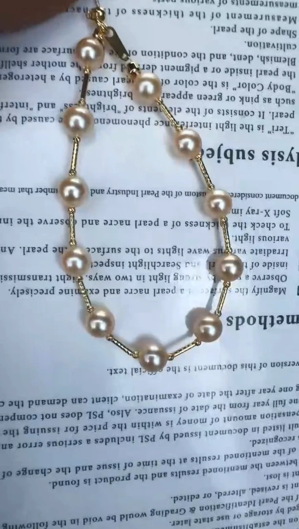 海水珍珠18K金镶嵌戒指手链