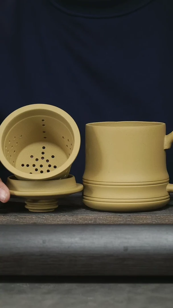 【闪购商品】紫砂茶杯竹节三件套