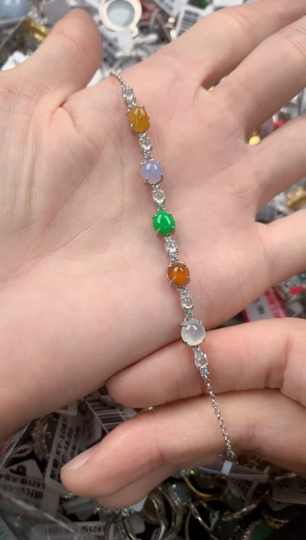 银S925镶嵌戒指翡翠3----7
