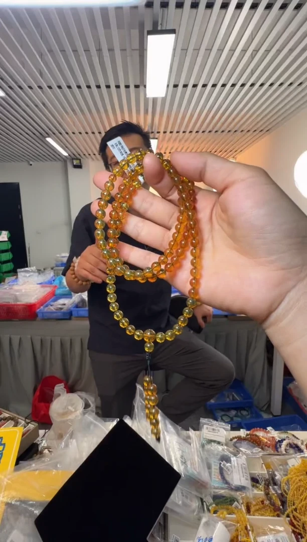 手串琥珀未镶嵌缅甸琥珀金兰l圆珠手串/项链