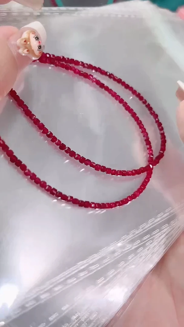 脚链银S925镶嵌红宝石姨妈69