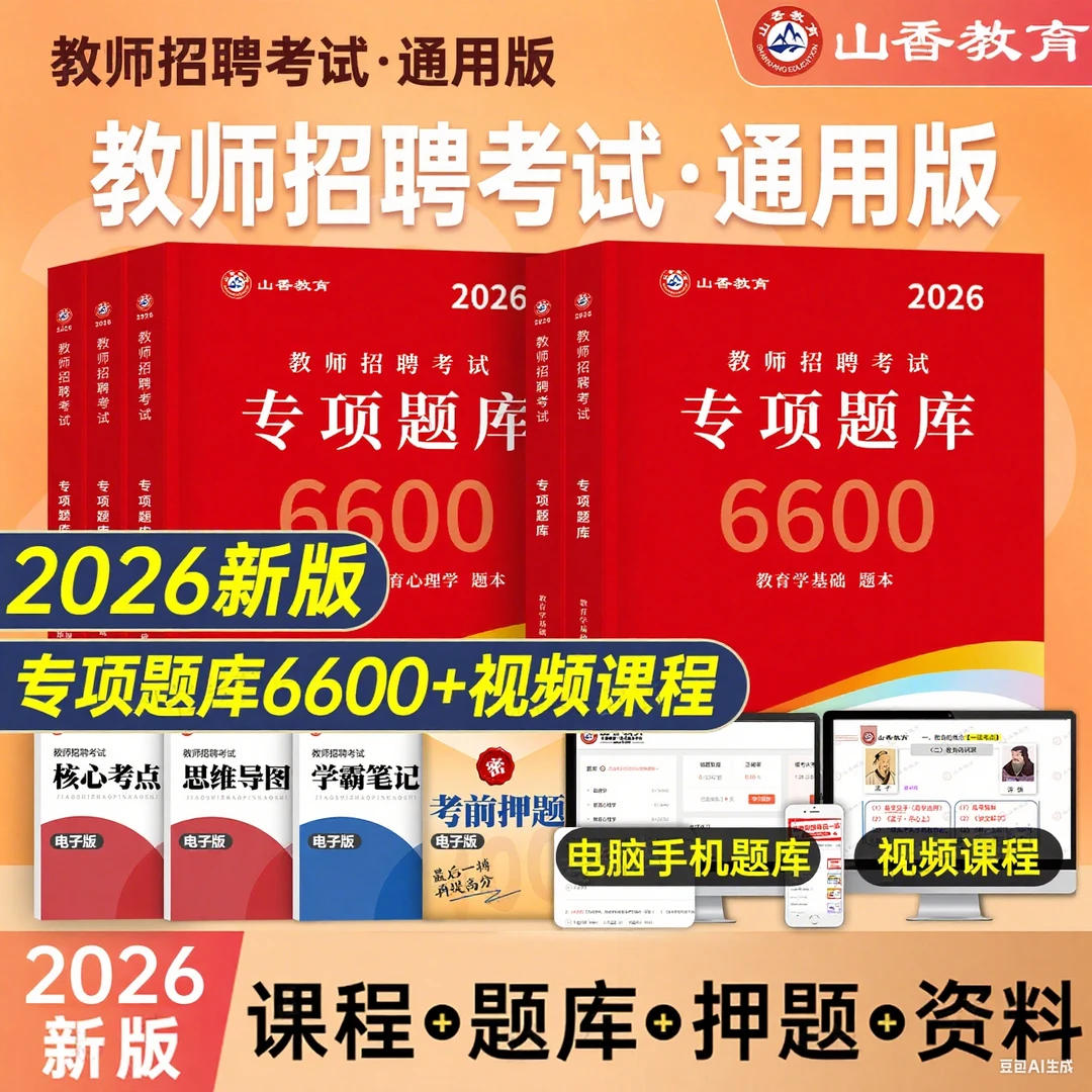 山香2026年新版教师招聘考试真题题库教育学心理学专项题库6600题