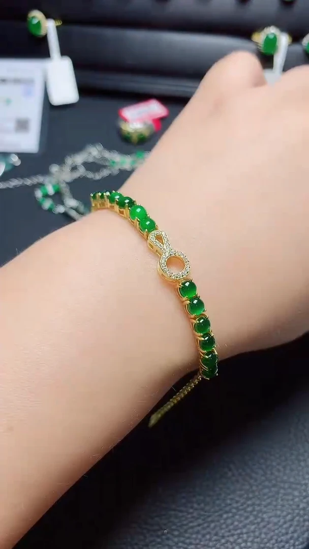 银S925镶嵌戒指翡翠 天然翡翠A货s925银镶