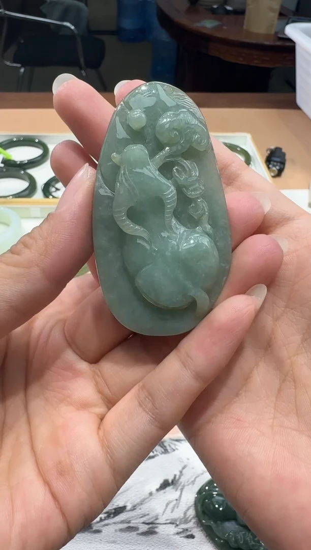 颈饰未镶嵌翡翠【瑞睿珠宝】翡翠牛