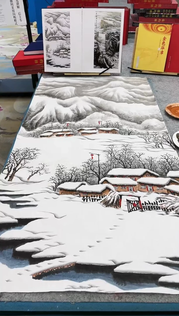 【闪购商品】国画张-现场创作四尺雪景/无框/W