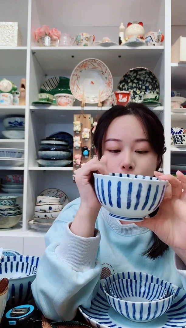 陶瓷浓十草13cm米饭碗