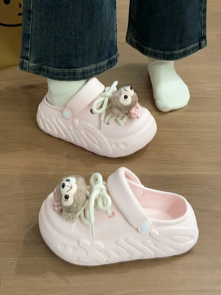 可爱雪莉玫厚底洞洞鞋包头eva沙滩凉鞋