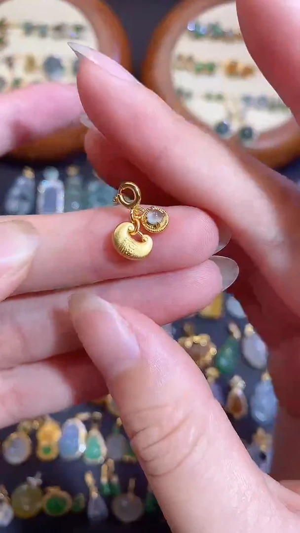 翡翠银S925镶嵌颈饰天然 A货翡翠