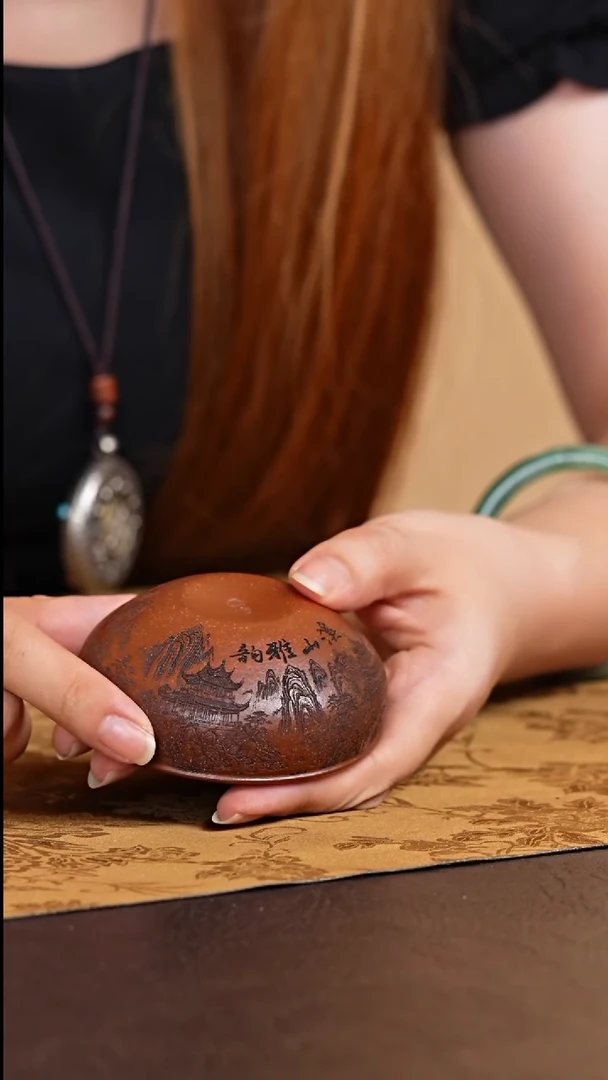 茶杯紫砂宜兴原矿紫砂溪山雅韵主人杯