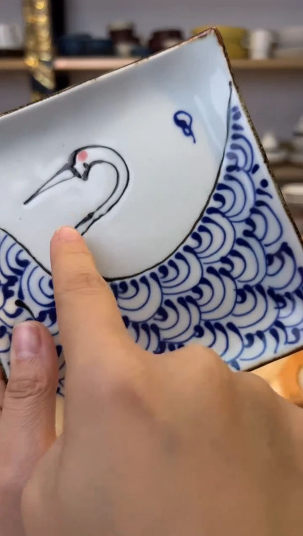 【闪购商品】盘kotohogi 正角皿 鶴