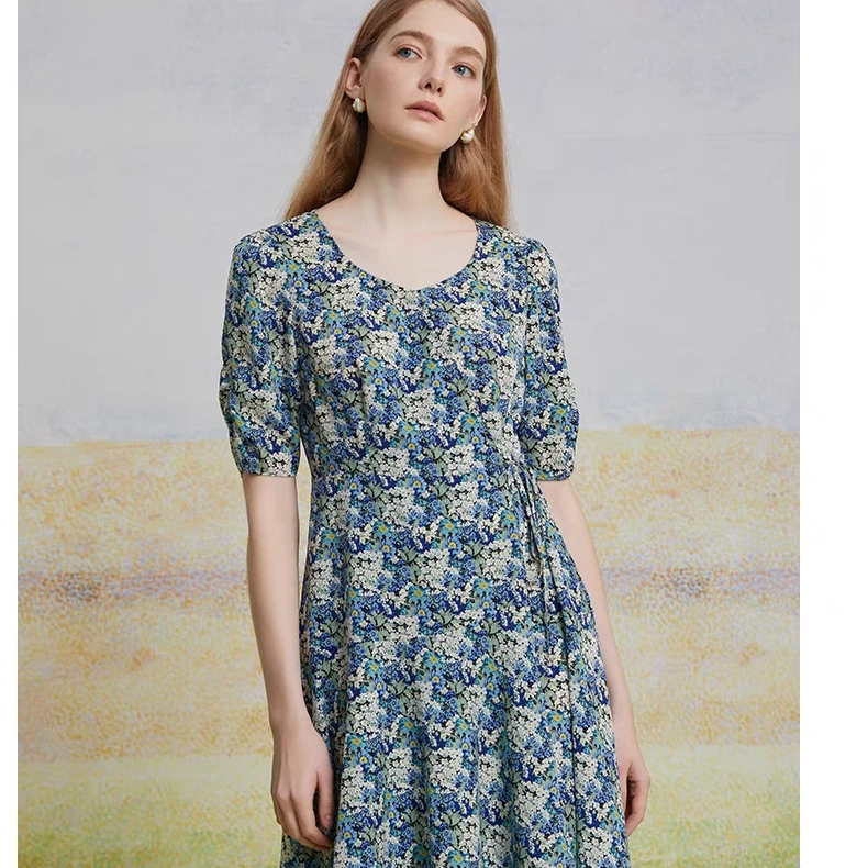 圣可尼碎花连衣裙