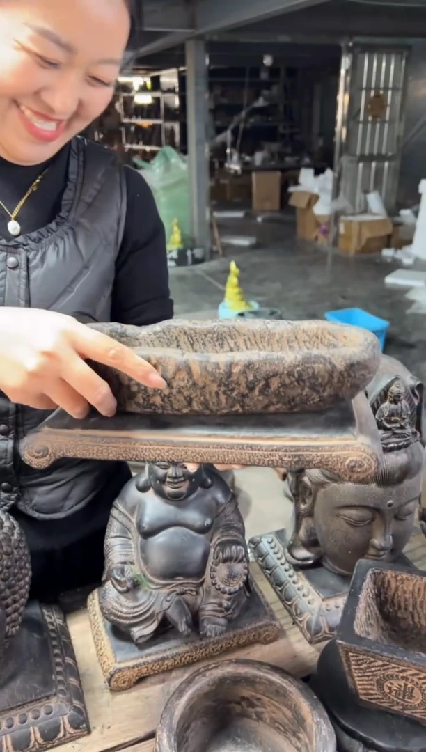 陶土牛槽+大江枫底座