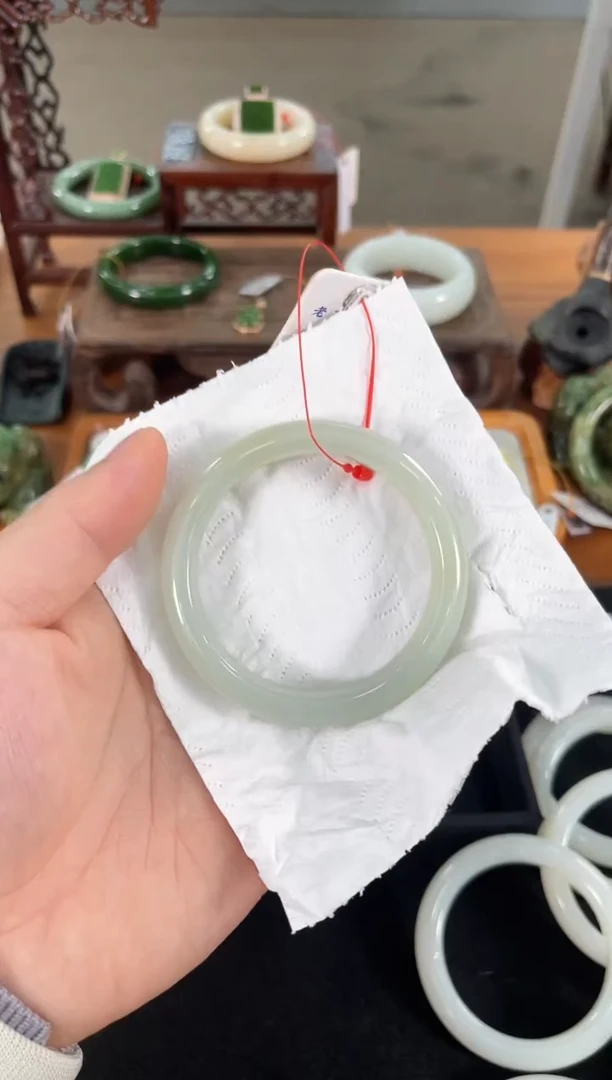 未镶嵌手镯和田玉青海青白 53+圈 9015674