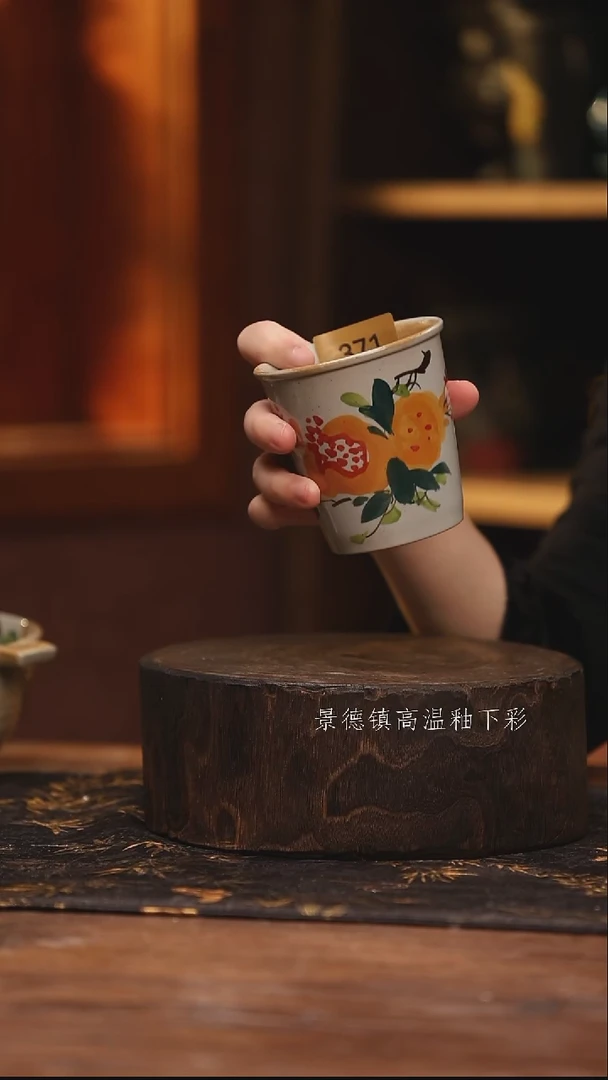 陶瓷 景德镇高温釉下手绘陶瓷@L371@