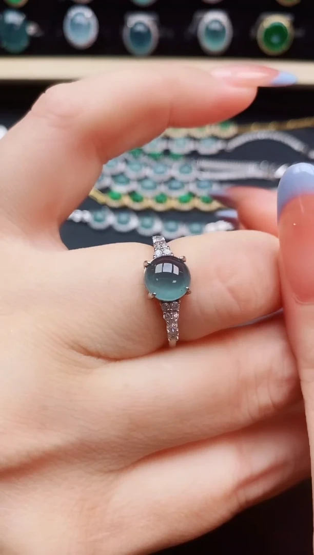 翡翠戒指银S925镶嵌321321