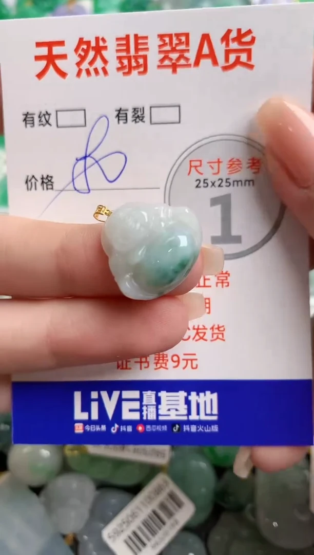 翡翠18K金镶嵌颈饰24000221