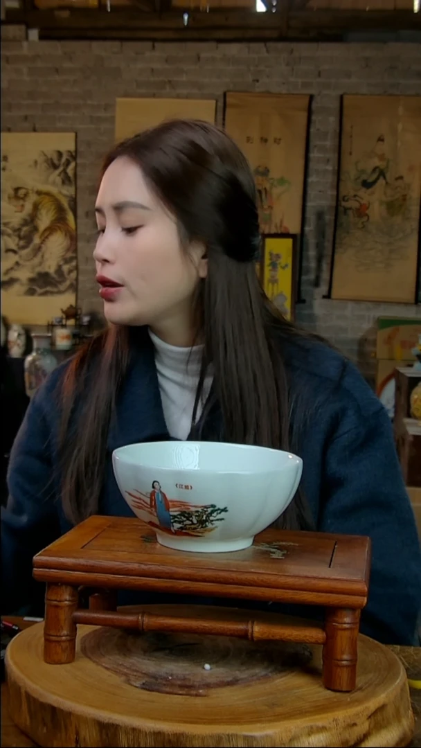 摆件陶江姐大面碗