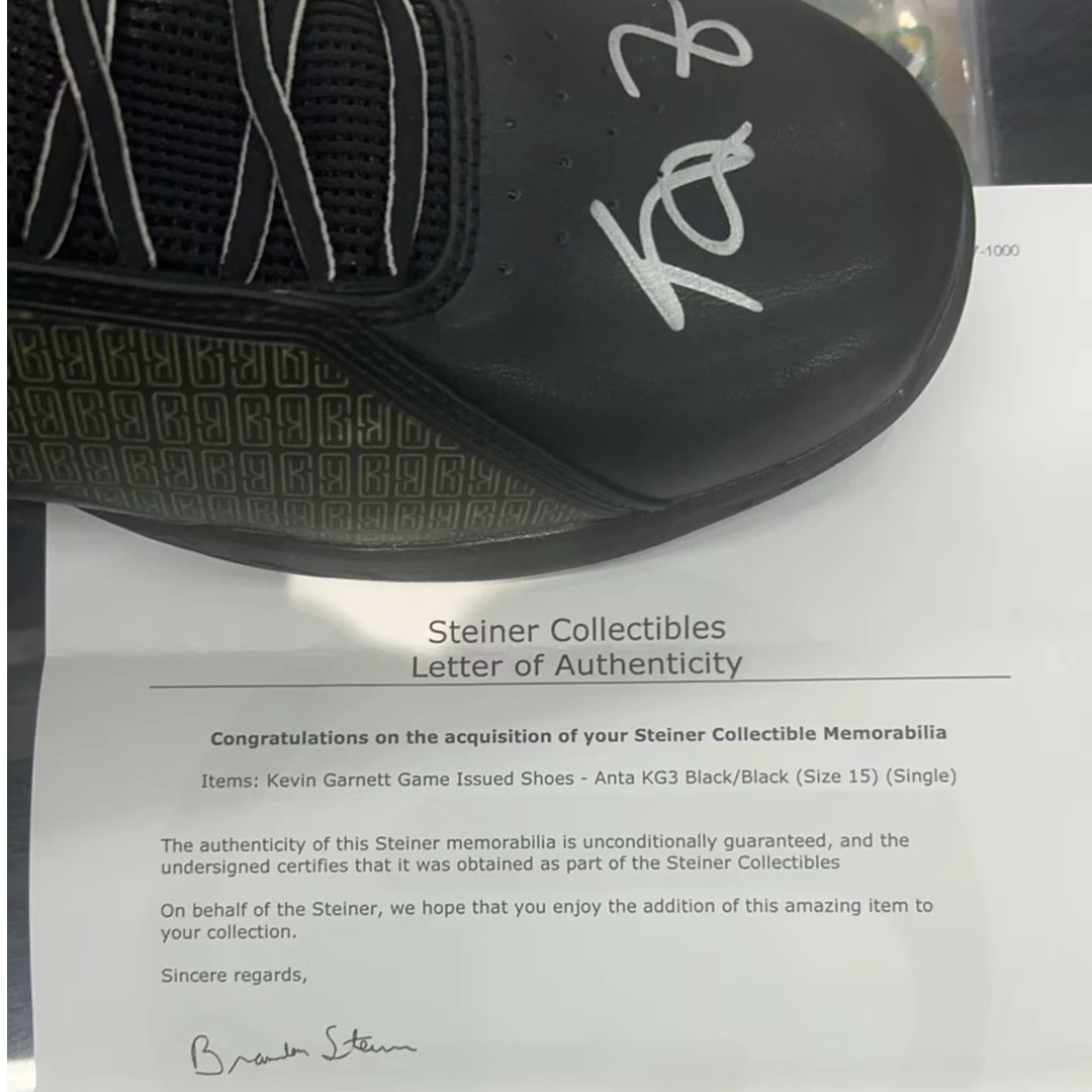 【亲签保真】加内特PE亲签鞋子带证书（可定制装裱或礼盒）