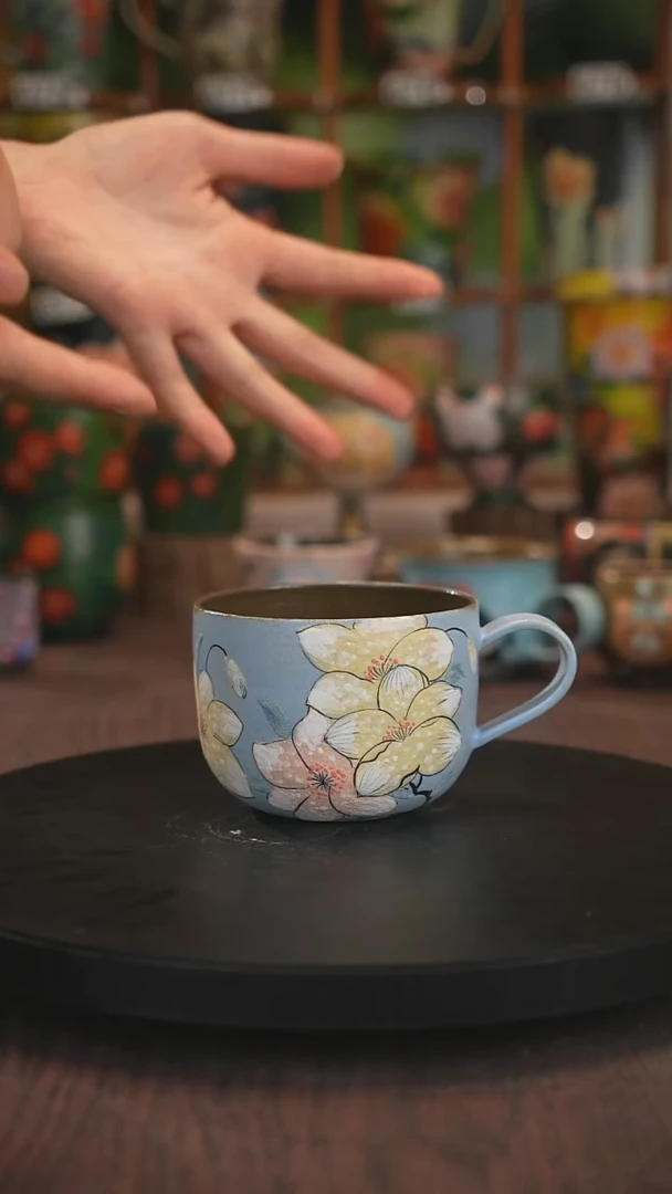 紫砂油画手绘釉下彩